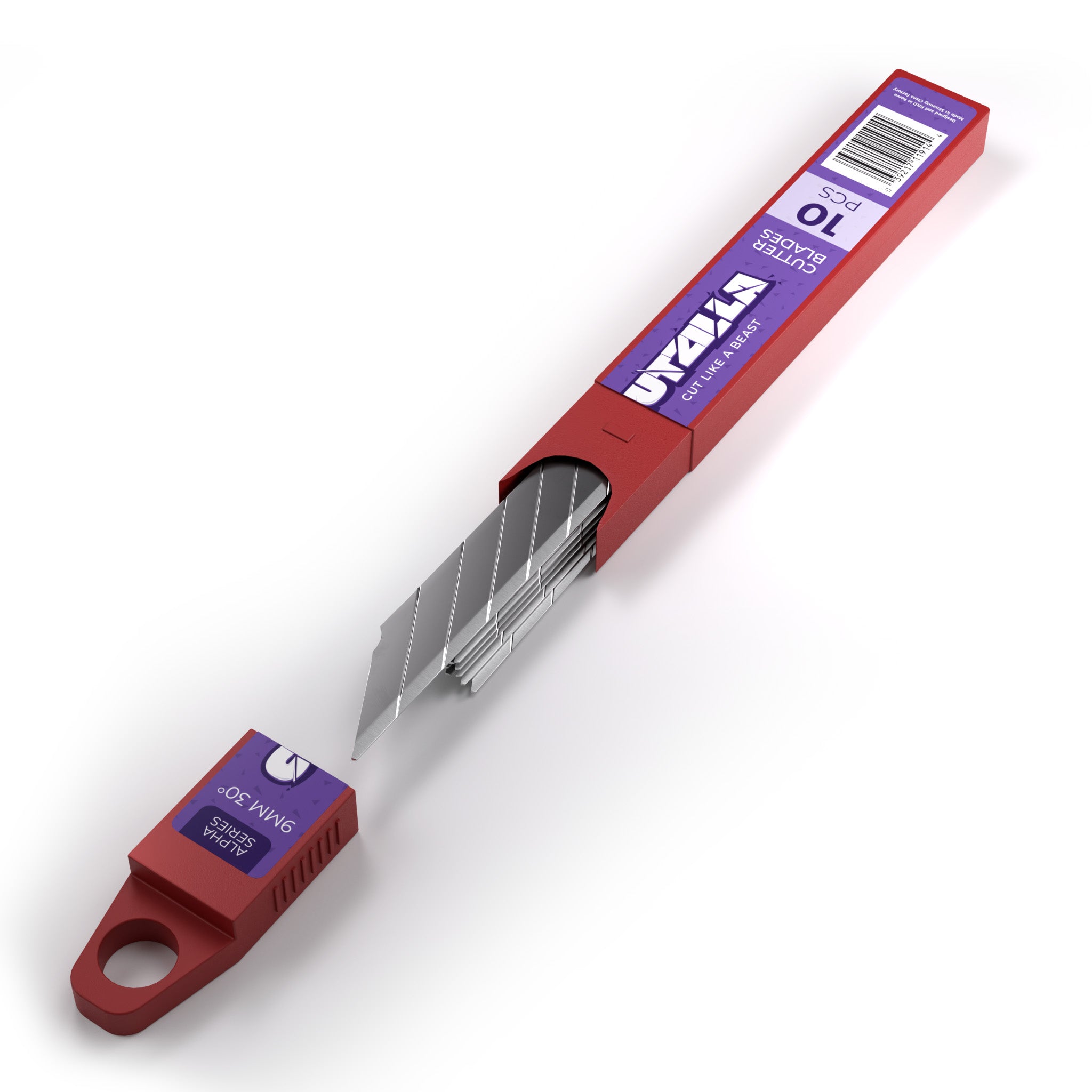 SILVER 9mm 30° snap off blade Box